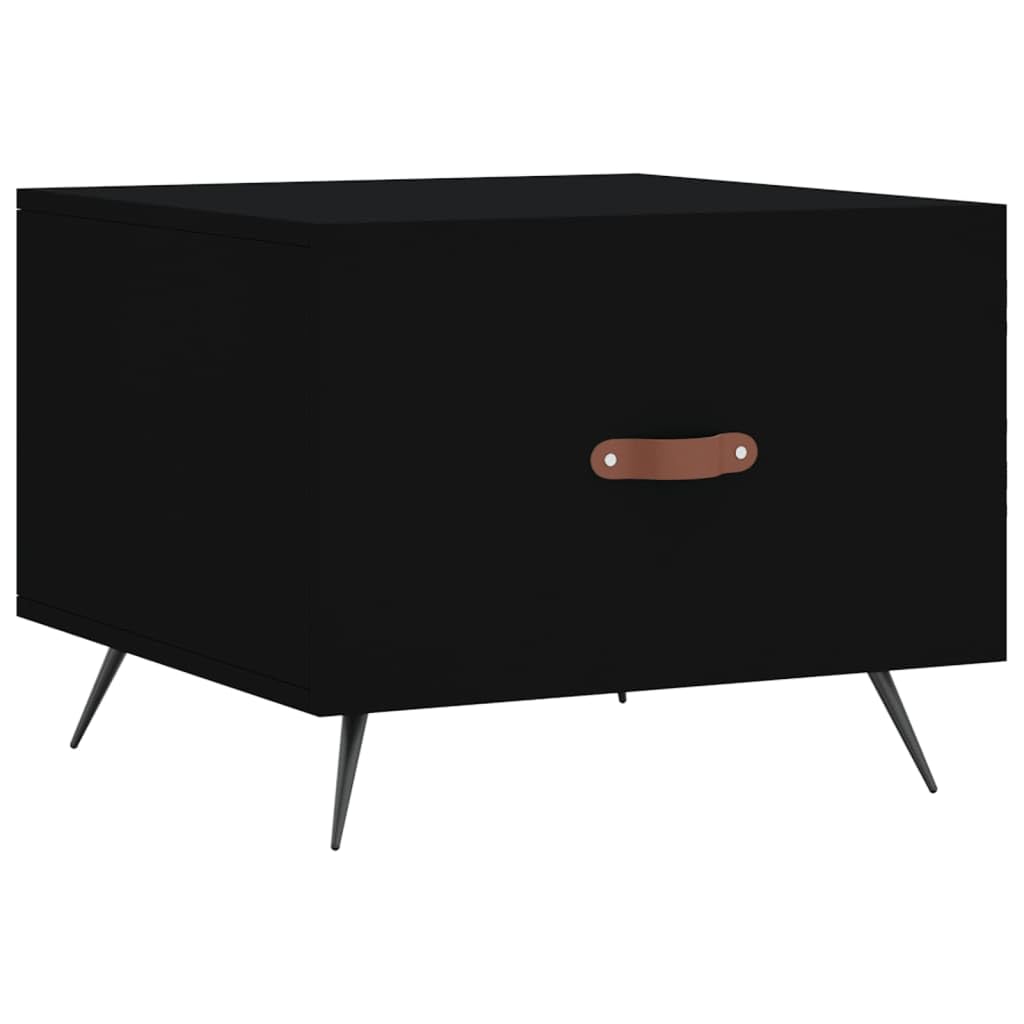 Homgoday Tavolino da caffè nero 50 x 50 x 40 cm, in legno ingegnerizzato, tavolino da tè per soggiorno, sala di accoglienza degli ospiti, camera da letto e ufficio, mobili 205
