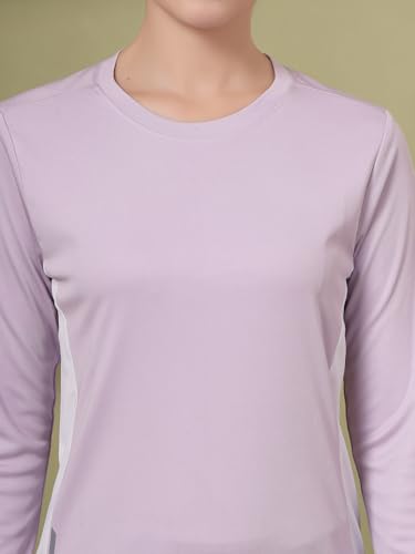 Image of CHKOKKO Women's Activewear Sports Gym Workout Full Sleeve T-Shirt Lightweight UV Protection Breathable Stretch Round Crew Neck for Training Running Yoga