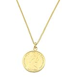 [ジュエリーショップエム] 1セント コイン ネックレス ペンダント エリザベス メンズ レディース オーストラリア リアルコイン 45cm ゴールド 3645-G