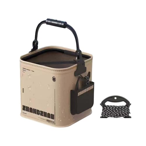 2.11 Gal Collapsible Fishing Bucket - Minnow Bait Bucket w/Aerator Pocket