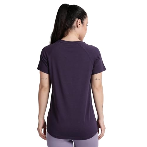 Image of Lavos Women's Regular Fit T-Shirt with Half Sleeve Round Neck, Bamboo & Cotton Gym, Yoga and Sports Wear for Women