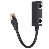 Beufee Ethernet-Splitter, CAT8-Ethernet-Kabeladapter RJ45 1 auf 2 Ethernet-Kabelsplitter Ethernet-Kabelanschluss Für Das Home Office