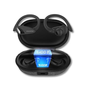 Fone de Ouvido Sem Fio Esportivo Fone BLuetooth 5.3 Tws Cancelamento de Ruído Com Microfone e Led Display Premium