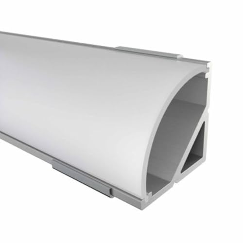 Alumino | LED Aluminiumprofil Eloxiert | 200 cm | Eckprofil | Opale Abdeckung | für 16 mm LED-Streifen | für Philips Hue geeignet | 2m | Spree