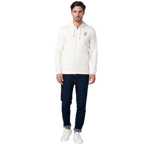 Image of Being Human Men's Solid Cotton Blend Long Sleeve Soft Hoody