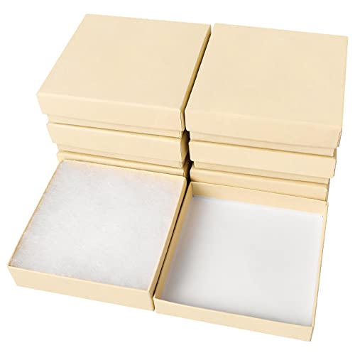 Batifine Jewelry Gift Boxes Cardboard Small Necklace Earring Gift Box For Women Girls Ring Bracelet Box With Cotton Filled And Lids,3.5X3.5X1 Inch 40 Pack (Brown) #TOP3