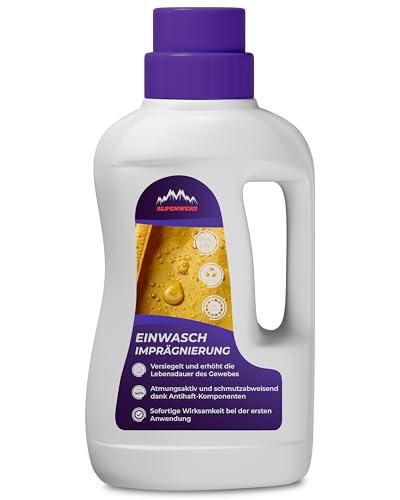 Alpenwert Imprägnierwaschmittel 1 Liter [Made IN Germany] für Outdoor Bekleidung, Funktionskleidung, Skibekleidung, Gore-tex UVM. Imprägnier Waschmittel, Einwaschimprägnierung