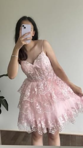 Tulle Homecoming Dresses for Teens Lace Short HOCO Dresses Sparkly Cocktail Gowns3
