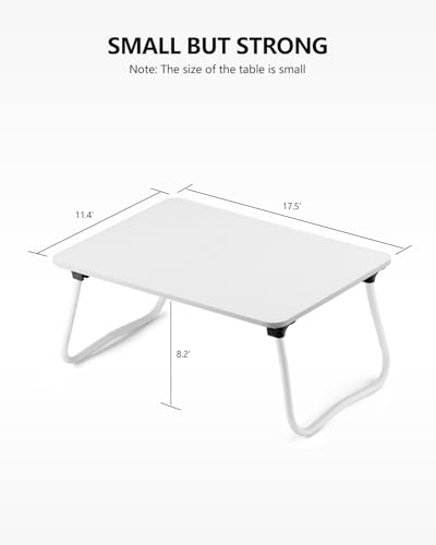 Image of ZEAPTAC Laptop Bed Desk, Foldable Lap Desk, Portable Laptop Stand, Lightweight & Mini Table for Breakfast /Picnic /Drawing /Couch /Floor - White