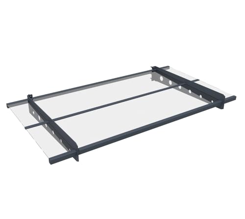 Westmann Metall Vordach Cola 150 | Pulverbeschichteter Stahl & Aluminium | Kristallklare Polycarbonat-Paneele | Anthrazit | Wetterfest & pflegeleicht | Einfache Montage mit Verankerungskit 150x80cm