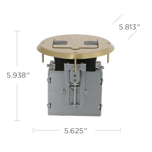 6239BP Floor Kit with Recessed Duplex 15A TR Device and Adjustable Steel Box