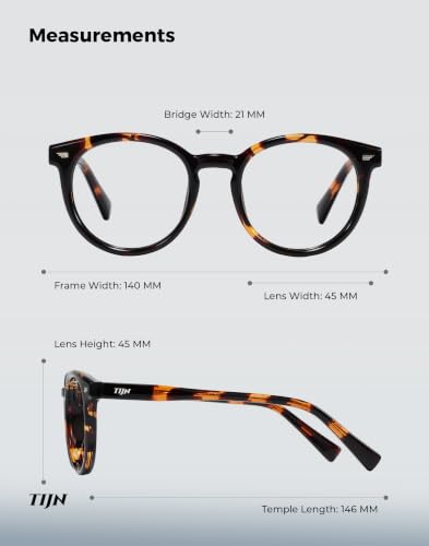 Image of TIJN Round Blue Light Blocking Glasses Men Women for Computer Gaming Daily