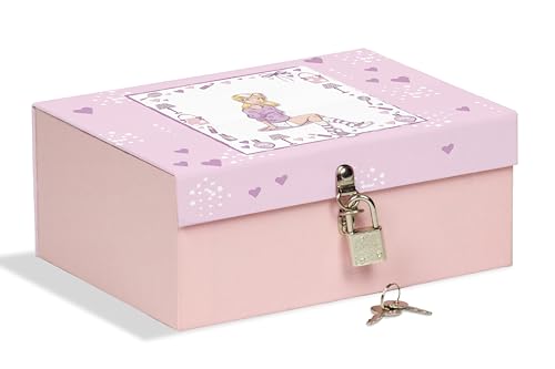 Boîte avec cadenas 18,5 x 14 x 7,5 cm, idéale pour ranger des secrets, des bijoux et des figurines