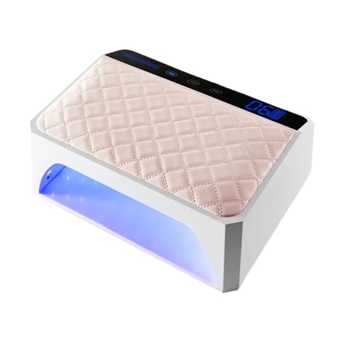 Lámpara UV LED para uñas, Lámpara de uñas UV LED 178 W con almohadilla for las manos, diseño extra grande for dos, secador recargable(Pink)