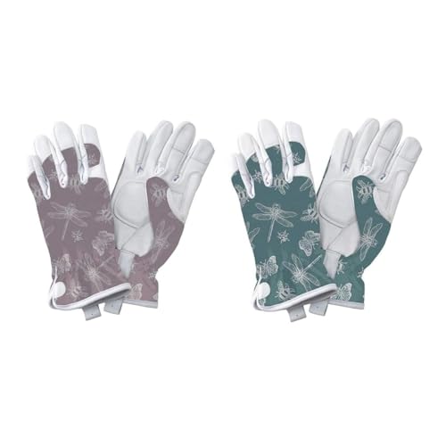 Gants en cuir violet au motif insectes parfaits pour vos sorties en ville