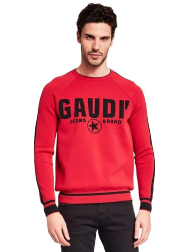 Sweatshirt Gaudi jeans homme rouge taille L pull sport chic manches longues