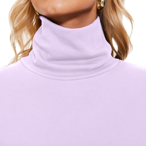 Image of TAIPOVE Cotton Fleece Lined Turtleneck Top for Women Long Sleeve Mock Turtle Neck Lightweight Sweater Thermal Underwear Shirt