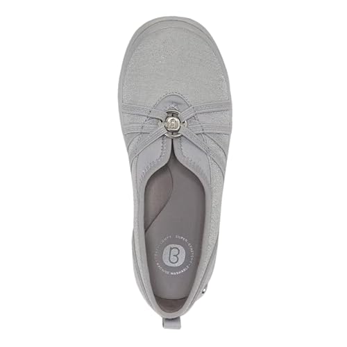 Image of BZees Womens Niche Slip-On Silver Shimmer 12 M