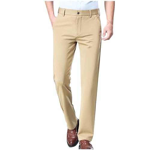 Finelylove Mens Suit Pants Flex Slim Fit Dress Pants Cinch Bottom Flat Front Tapered Chino Pants with Elastic Waistband