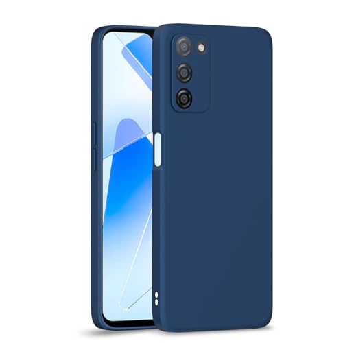 Image of Outlouders Back Cover for Oppo A55 | Camera Protection | Durable Soft Matte Silicone Bumper Case (Blue)