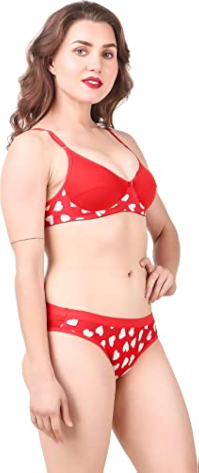Women's Lace Push Up Underwired Solid Lingerie Set, Elegant