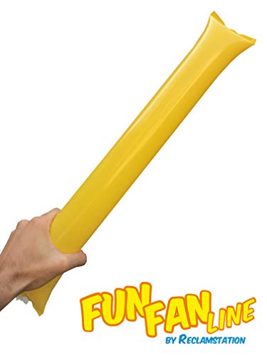 FUN FAN LINE - 60 Pairs Bam Bam Thunder Sticks. Noise Makers for Sporting Events. Boom Sticks for Cheerleading. Noise Sticks for Stadium or Parties. (Yellow)