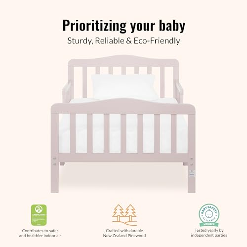 Image of Dream On Me Classic Design Toddler Bed, GREENGUARD Gold, Pink