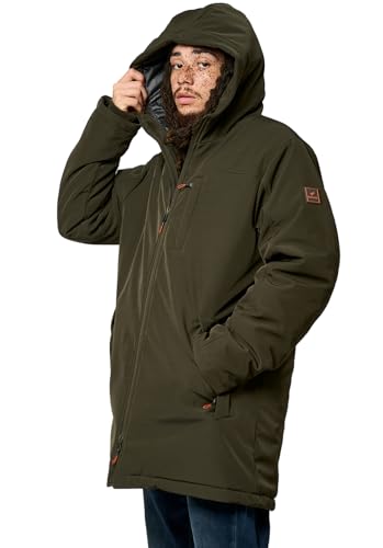 Kaporal Homme_Parent, Veste, Coupe Regular, Manches Longues, Col Capuche, Modèle Reyo, Couleur Dark Khaki, Taille XXL
