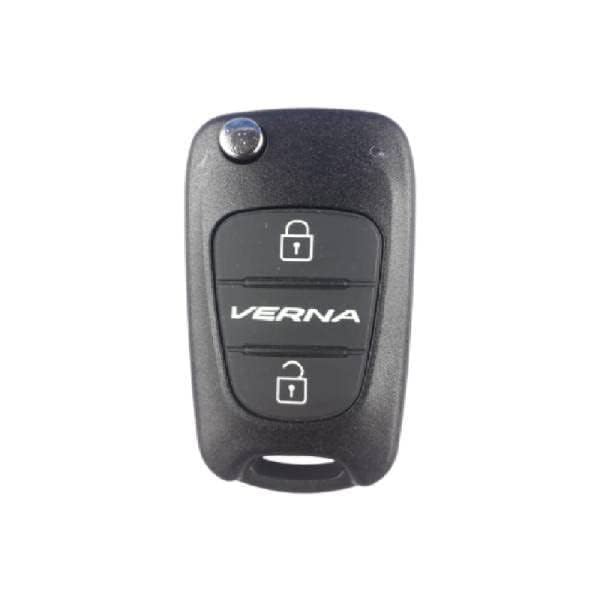 Image of Leather Smart Car Key Cover Case with Metal Hook Keychain for i Old I 20, Old Verna, Old Elentra (Black)