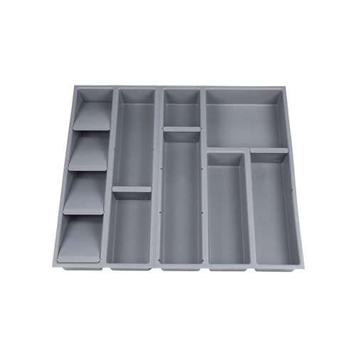 Cofan Organizador de cajones | Adecuado para almacenaje de cubiertos y utensilios | Color: gris | 11 compartimentos | Medidas: 50 x 45 x 6,5 cm