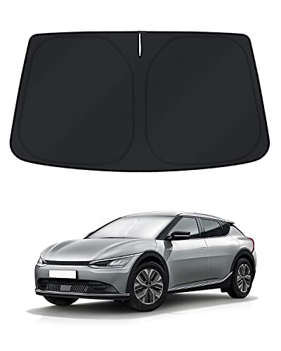 Image of KUST Windshield Sun Shade for Kia EV6 2022 2023 2024 2025 2026 Window Accessories Shade Sun Cover Foldable Block UV Rays Keep Car Cooler