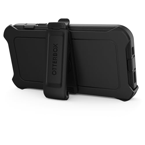 OtterBox iPhone 15, iPhone 14, and iPhone 13 Defender Series Case - BLACK, screenless, rugged & durable, with port protection, includes holster clip kickstand
