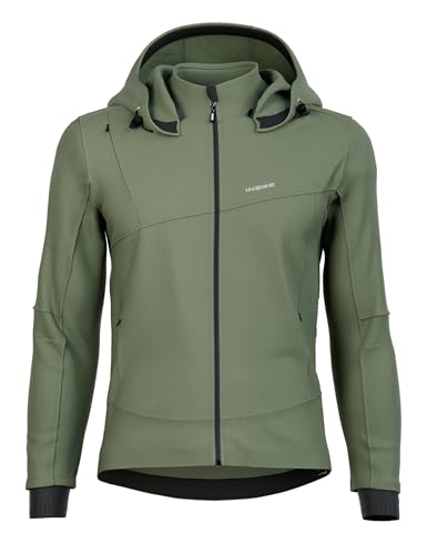 INBIKE Fahrradjacke Herren Winter Regenjacke Fahrrad Reflektierende Jacke Wasserdicht Atmungsaktiv Winterjacke Laufjacke Fahrradzubehör Regenbekleidung Fahrradbekleidung Grün XL