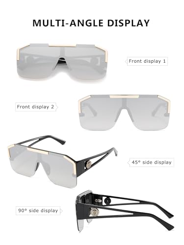 Big Sunglasses for Women Oversized Shades for Women Trendy Large Rectangle Sun Glasses4