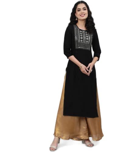 Image of Femvy Women's Rayon Solid Regular Kurti