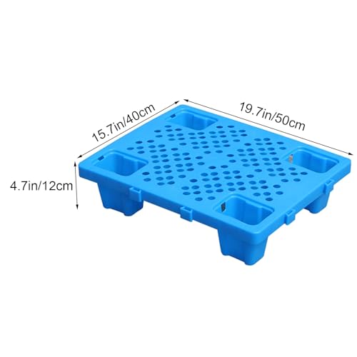 Lekka niebieska plastikowa paleta na rozlanie HDPE Paleta wysyłkowa oddychająca kratka stojak na artykuły 50 x 35 x 12 cali idealny do przechowywania podłogi w piwnicy i kontroli rozlania