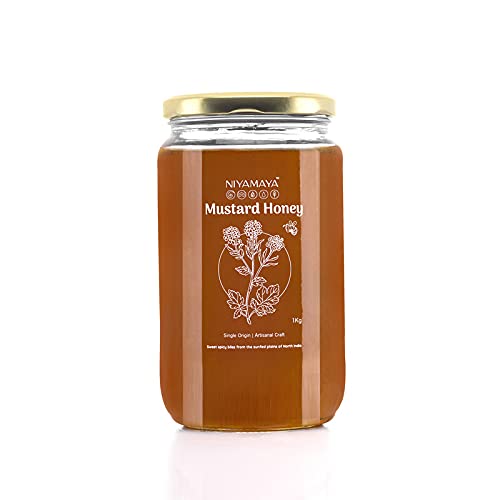 NIYAMAYA Mustard Honey 1 kg | 100% Pure Natural Honey Unprocessed Raw Mustard Honey | No Added Sugar No Adulteration