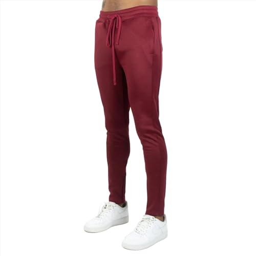 Rebel Minds Men Track Pants (Burgundy), Medium