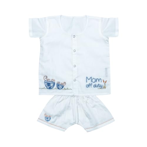 Image of Cotton Jhabla Set for Infants and Toddlers | Snap Buttons Jabla |Soft Mulmul |Breathable and Comfortable | Top with Diaper friendly bottoms