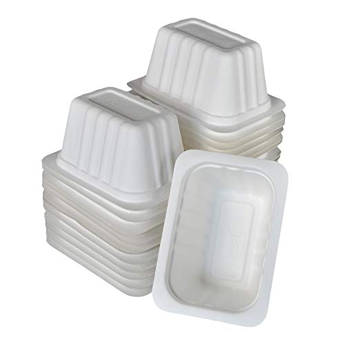30 Envases Desechables de Pulpa de Celulosa CC500, Ideales para Llevar Alimentos como Frituras, Sushi y Patatas