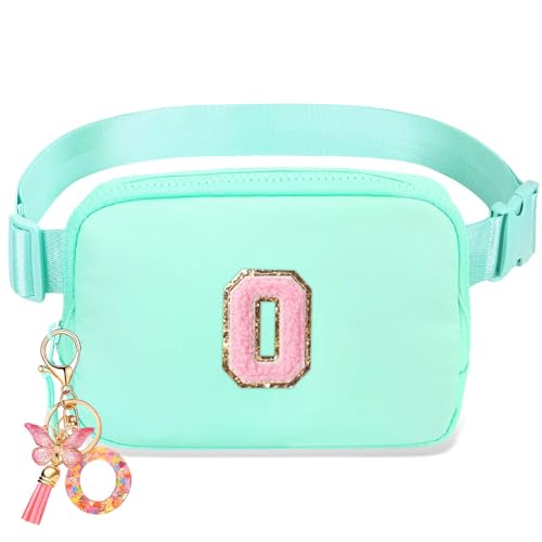 Image of Belt Bag for Girls Gifts - Birthday Gifts for Teenager, Personalized Gifts for Mom Freind Sister Teacher, Graduation GiftsInitial Crossbody Bag Belt Bag for Women Mint Green O