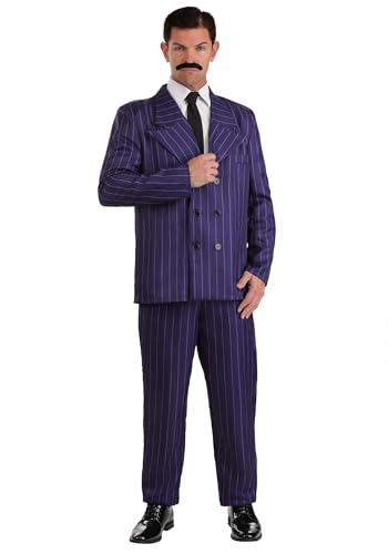Adult Gomez Addams Costume for Men with Jacket, Pants, Tie, and Mustache | The Addams Family | 1960s...