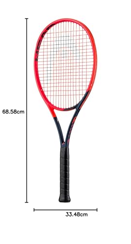 Image of HEAD Radical Pro 2023 Tennis Racquet | Color: Graphite | Size: One Size | Material: Aluminium | for Men & Women | Lightweight and Durable | Maximum Power and Control | Greater Stability