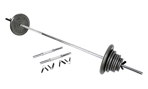 Ader Regular 160lb Grey Barbell Set w/ 72'' Regular Bar and 14'' Handle