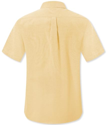 Image of SANGTREE Men & Boy Striped Multicolor Oxford Cotton Shirt,Comfortable Fit,Short Sleeve Collared Shirt