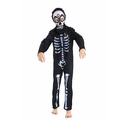 AXDUWAB Disfraz Esqueleto Niños Halloween, Disfraz Vistoso Esqueleto, Mono Esqueleto máscara...