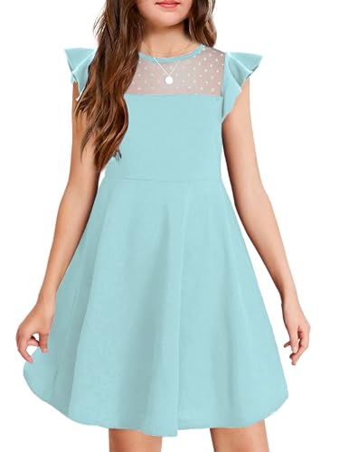 Arshiner Mädchen Sommer Kleid Rüschenärmel Partykleid Freizeitkleid...