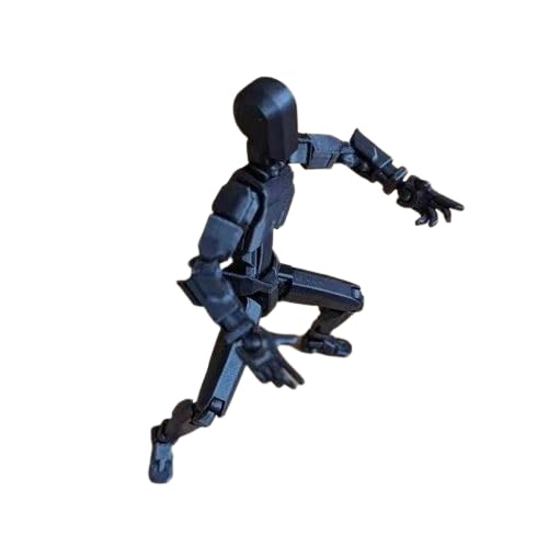 Image of VAALI Dummy 13 Action Figure Fully Assembled T13 Articulated Robot Toy with 12 Accessories (Swords Guns Extra Hands) 3D Printed Poseable Desktop Figure for Stop Motion Artists Gamers 5.4 inch (Black)