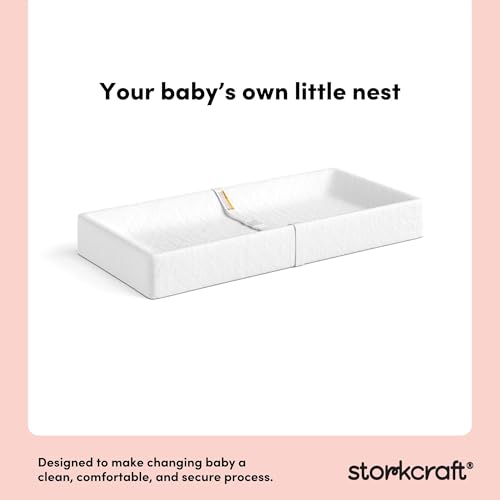 Storkcraft Nest 4-Sided Contoured Baby Changing Pad with Safety Strap - GREEN...
