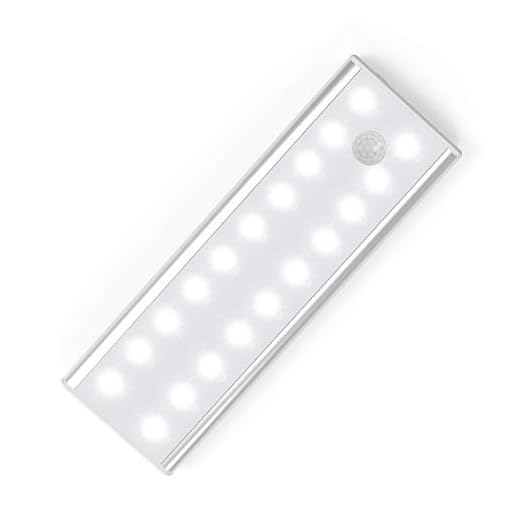 WellToBe LED Closet Light, 20-LED Bulbs Rechargeable Motion Sensor Light Wireless Motion Nightlight Portable Magnetic Security Closet Light Stick Up Night Lights for Stairs,Wardrobe,Kitchen (1 Pack)